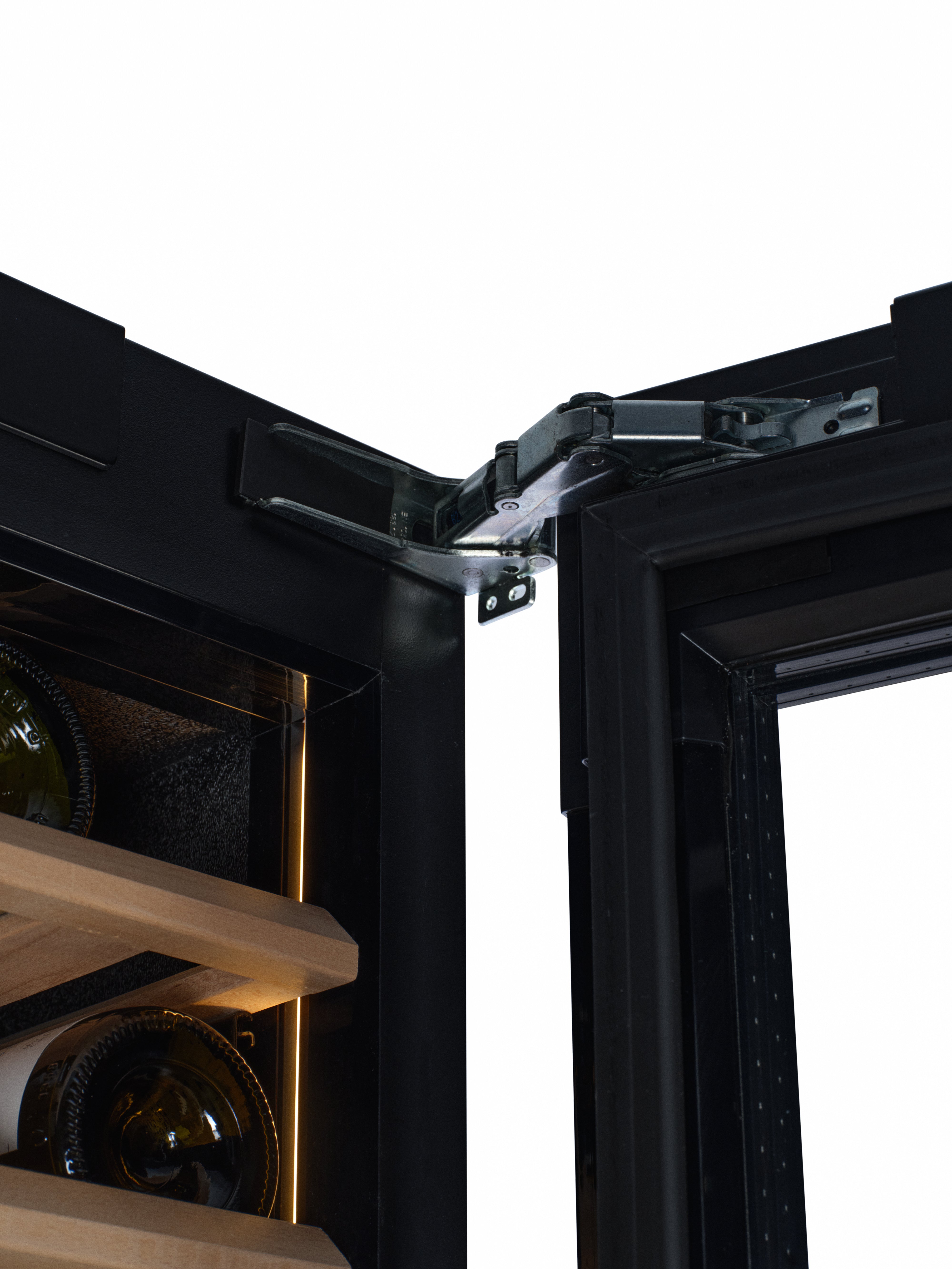 W96B-TO - Push 2 Open Integrated Wine Fridge - 255L - Black Glass