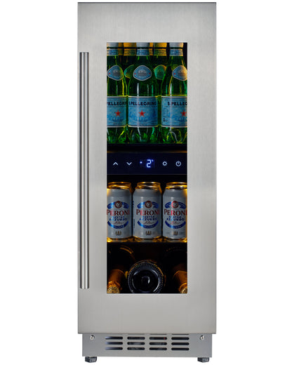 BV34B-TO - Push 2 Open Drankenkoelkast - 118L - Zwart Glas