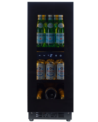 END OF LINE - BV18B-TO - Push 2 Open Beverage Fridge - 51L - Black Glass