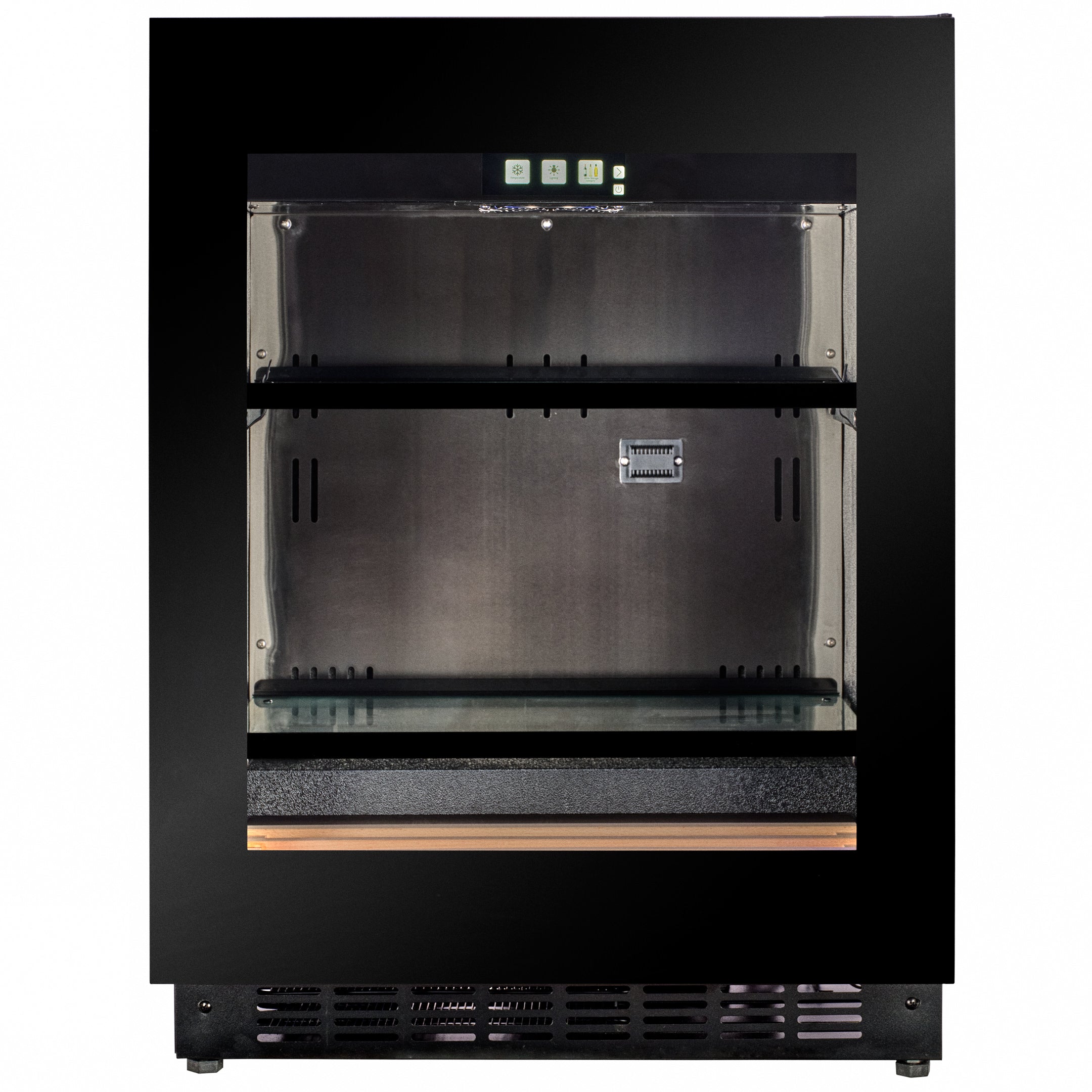 BV30B-TO - 450mm Depth - Push 2 Open Beverage Fridge - 77L - Black Glass