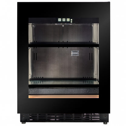 BV30B-TO - 450mm Depth - Push 2 Open Beverage Fridge - 77L - Black Glass