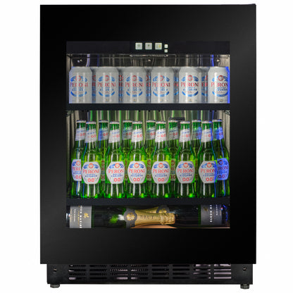 BV30B-TO - 450mm Depth - Push 2 Open Beverage Fridge - 77L - Black Glass