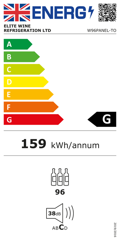 W96PANEL-TO - Push 2 Open Geïntegreerde Wijnkoelkast - 255L - Paneel gereed