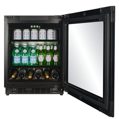 BV34B-TO - Push 2 Open Drankenkoelkast - 118L - Zwart Glas