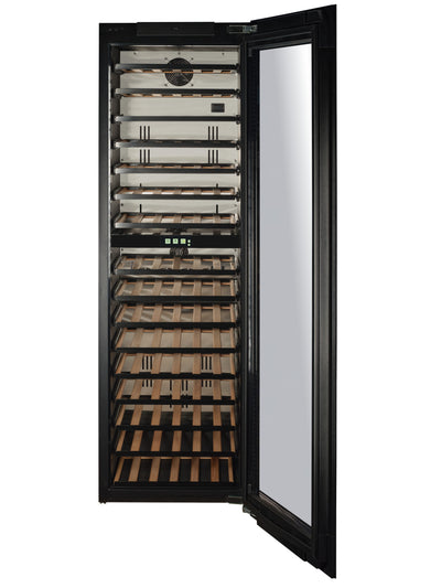 W96B-TO - Push 2 Open Geïntegreerde Wijnkoelkast - 255L - Zwart Glas