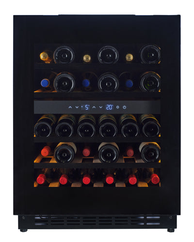 END OF LINE - W34B-TO - Push 2 Open Wine Fridge - 36 Bottle - Black Glass