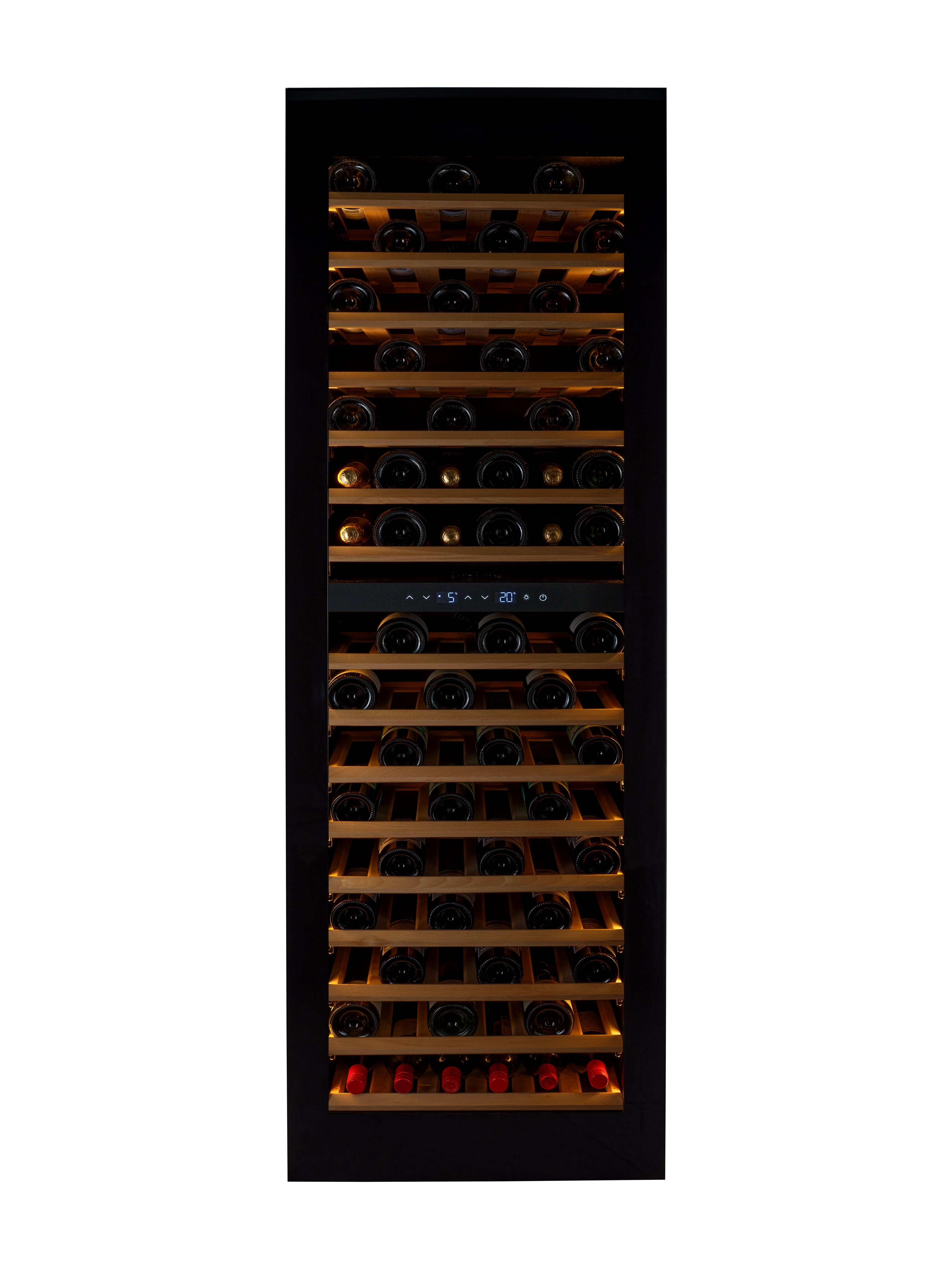W96B-TO - Push 2 Open Integrated Wine Fridge - 255L - Black Glass