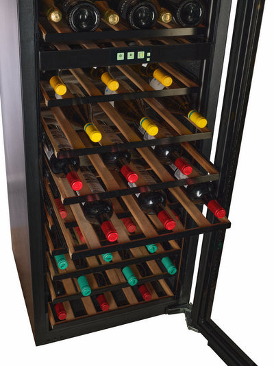 W96B-TO - Push 2 Open Geïntegreerde Wijnkoelkast - 255L - Zwart Glas