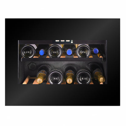 WI-17B-TO - Push To Open Integrated Wine Fridge - 17 Bottle - Black Glass
